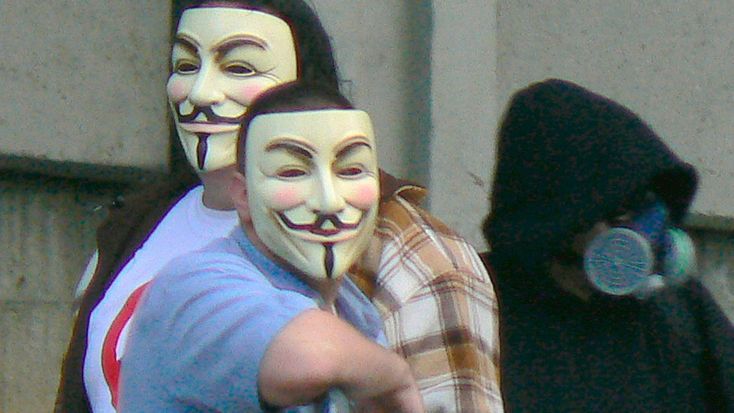 Marc Headley with other members of “Anonymous”